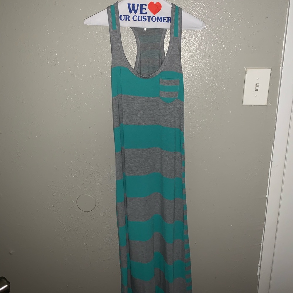 Long soft spring sleeveless dress